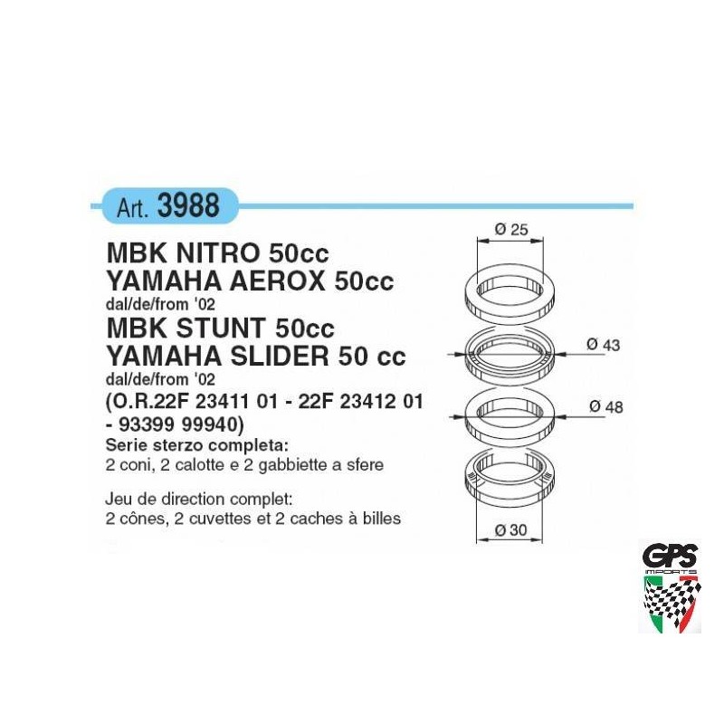 Steering Brg Set Aerox '02+